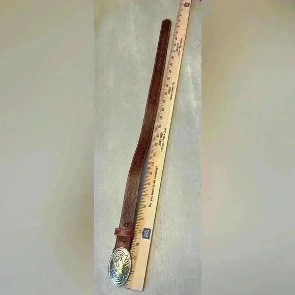 Nocona tooled belt with buckle - Picture 5 of 6